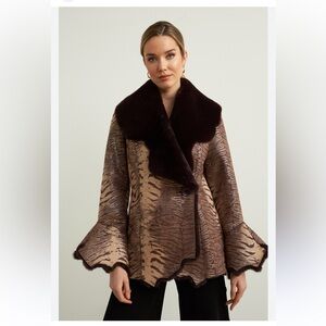 Nwot Joseph Ribkoff Faux fur and suede feel jacket  size medium